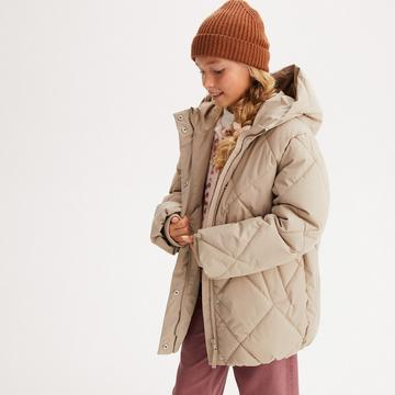 Gesteppte Winterjacke mit Kapuze und Fleecefutter