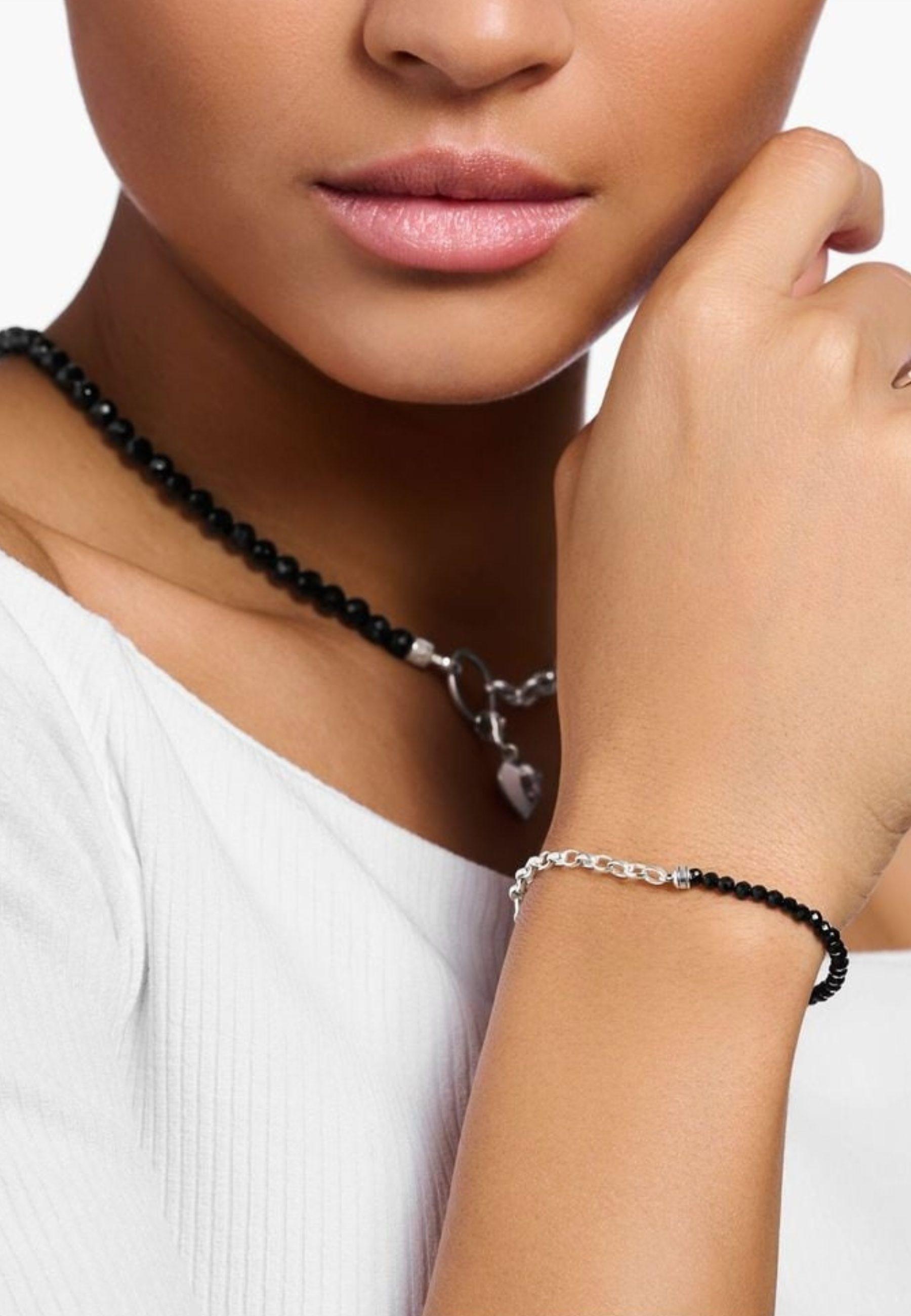 Thomas Sabo  Charm-Armband mit en Onyx-Perlen aus 