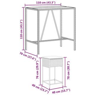 VidaXL set bar da giardino Polirattan  