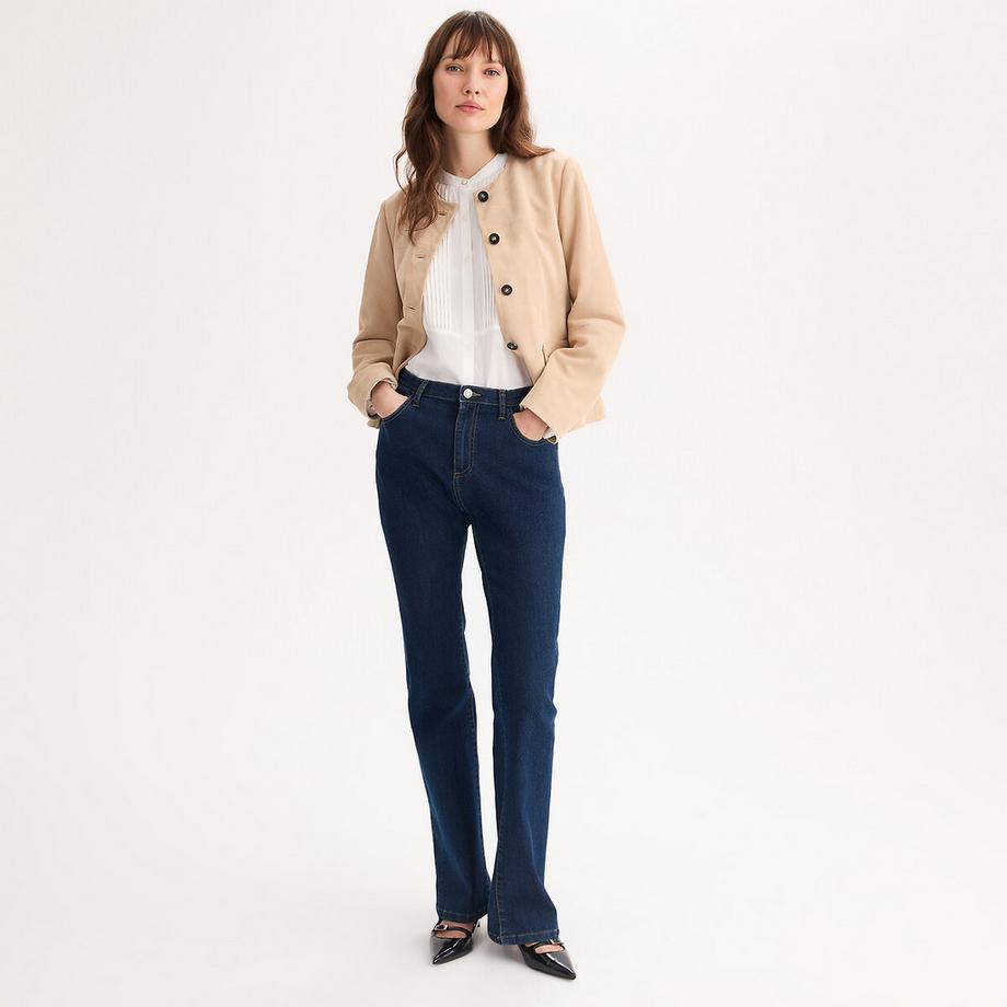 La Redoute Collections Blouson en cuir de chèvre avec fermeture à bouton-pression  