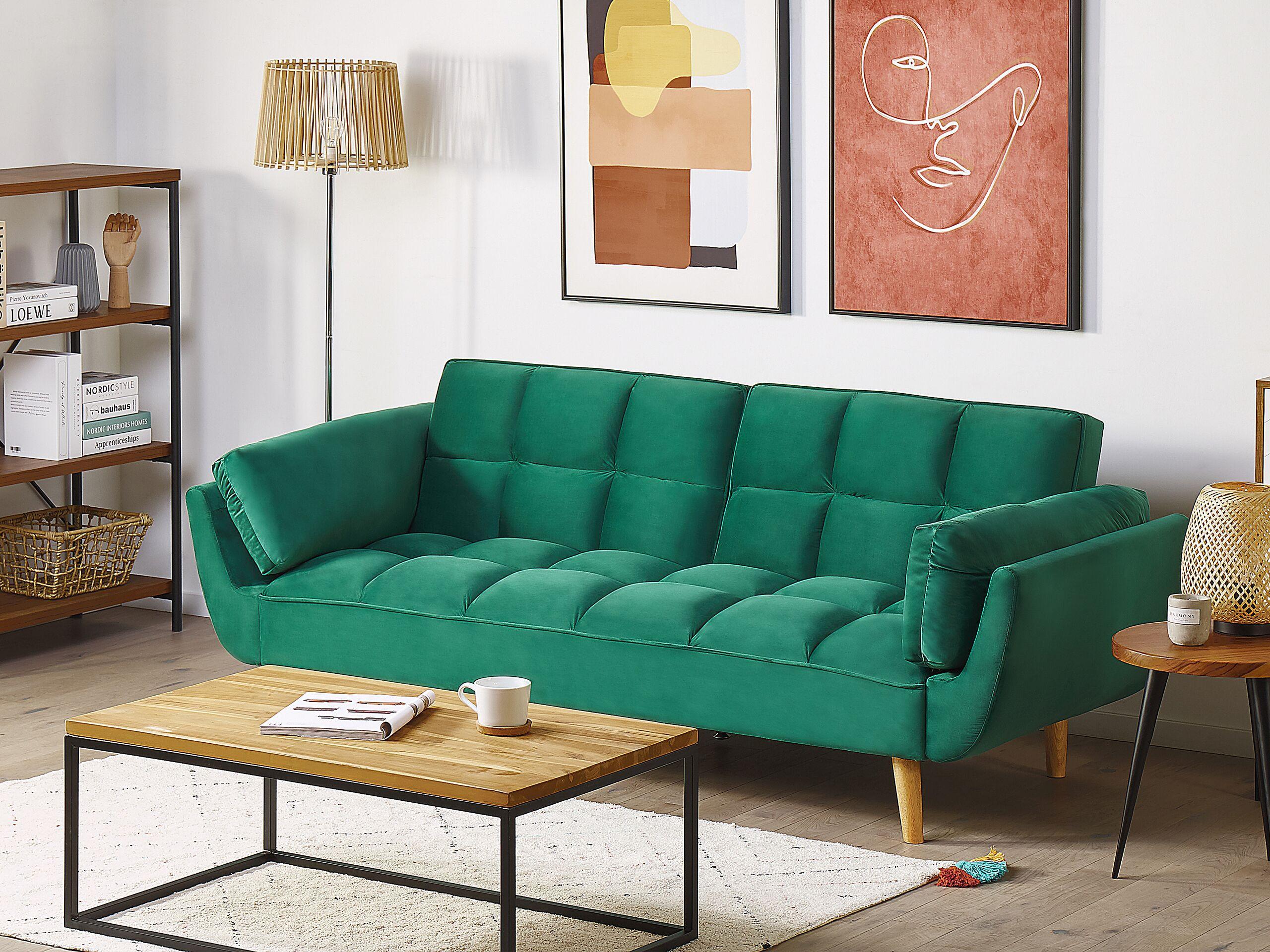 Beliani Schlafsofa aus Samtstoff Retro ASBY  