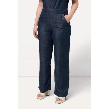 Ulla Popken  Pantalon en lyocell, look jean, jambe droite, ceinture confortable 