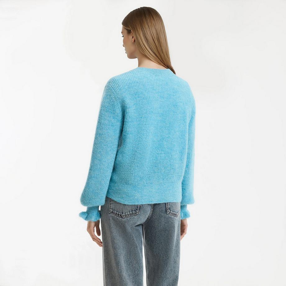 La Redoute Collections Geknöpfte Strickjacke mit Rüschenärmeln  