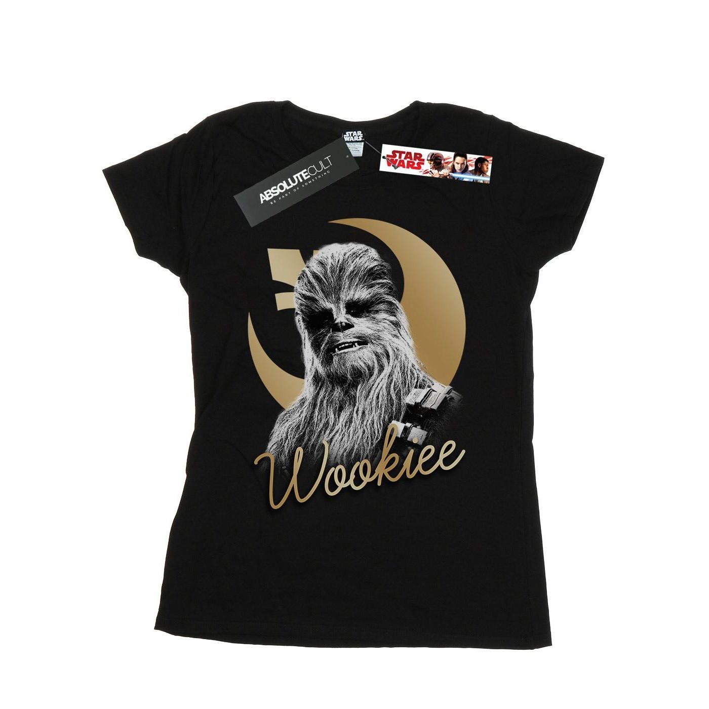 Image of The Last Jedi Gold Chewbacca Tshirt Damen Schwarz M