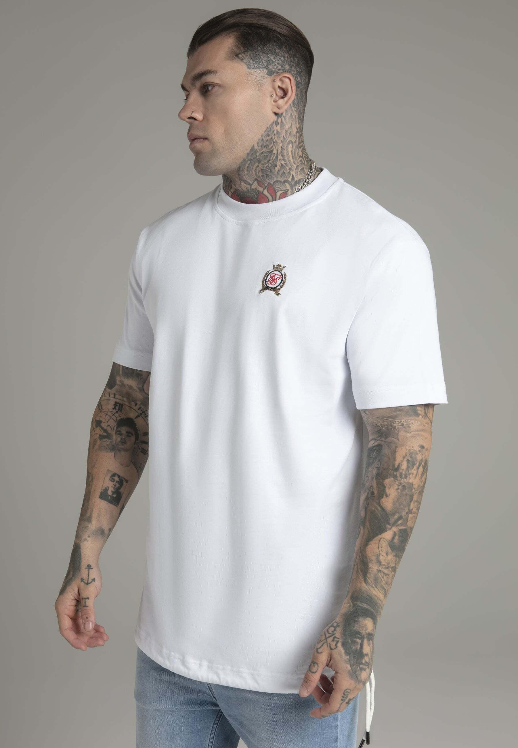 Sik Silk  T-Shirt Oversized T-Shirt in White 