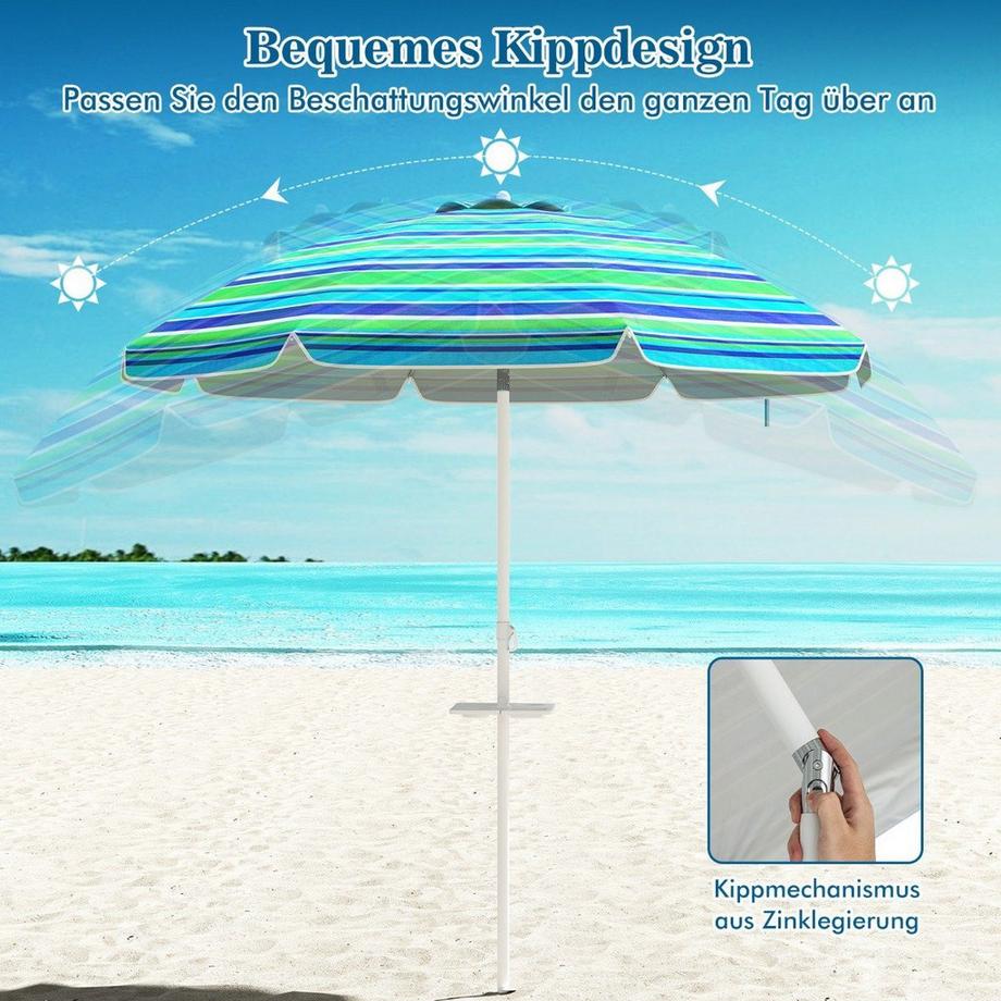 Northix Ombrellone da spiaggia con portabicchieri  