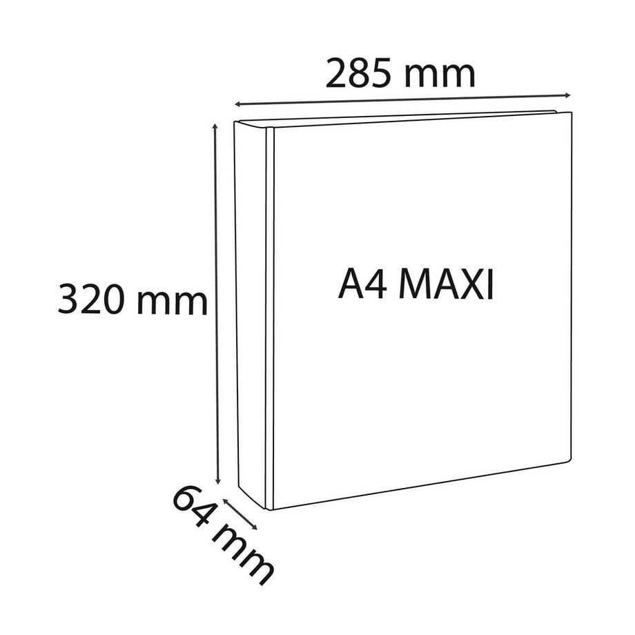 Exacompta Festes Ringbuch PP, 4 Ringe 40mm in D-Form, Rückenbreite 64mm, für DIN A4 Maxi, Kreacover - x 10  