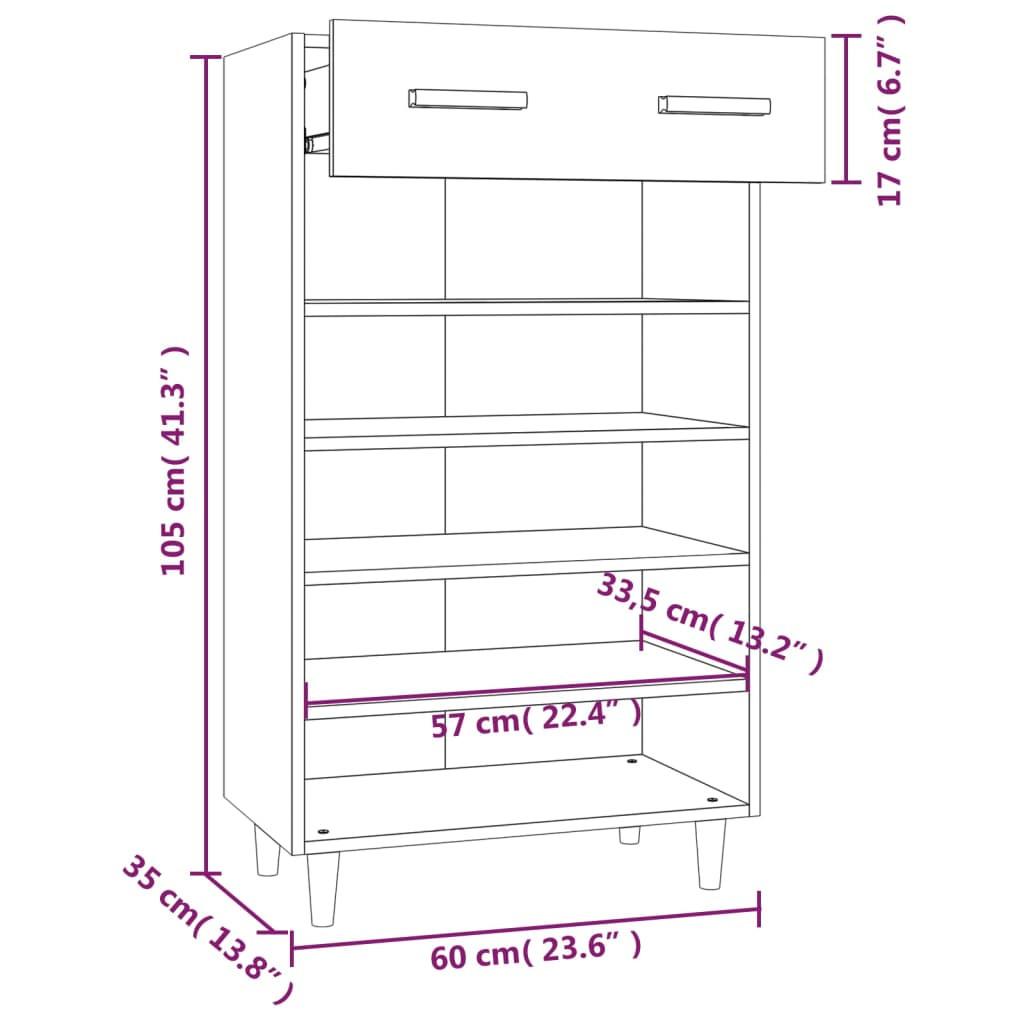 VidaXL Armoire à chaussures bois d'ingénierie  