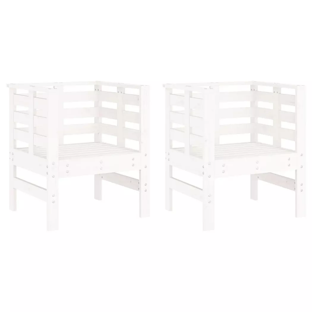VidaXL - Gartenstuhl kiefernholz, One Size, Weiss