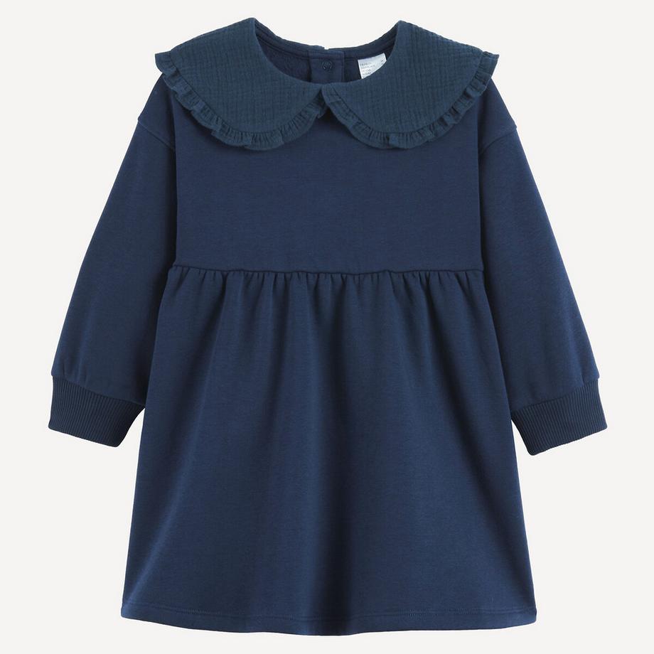 La Redoute Collections  Sweatkleid mit Claudine-Kragen aus Baumwoll-Gaze 