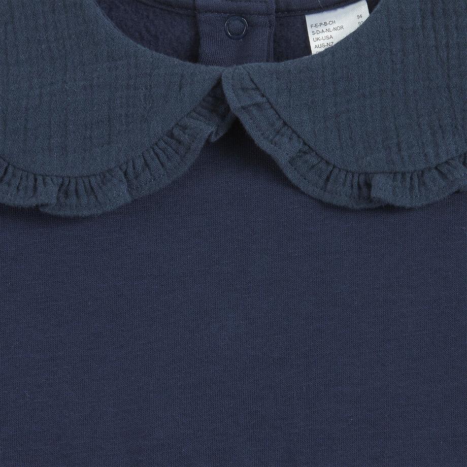 La Redoute Collections  Sweatkleid mit Claudine-Kragen aus Baumwoll-Gaze 