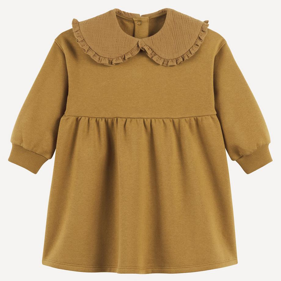 Sweatkleid mit Claudine-Kragen aus Baumwoll-Gaze