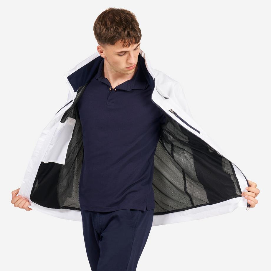 DECATHLON  Veste de voile imperméable coupe vent Homme - Sailing 500 blanc 