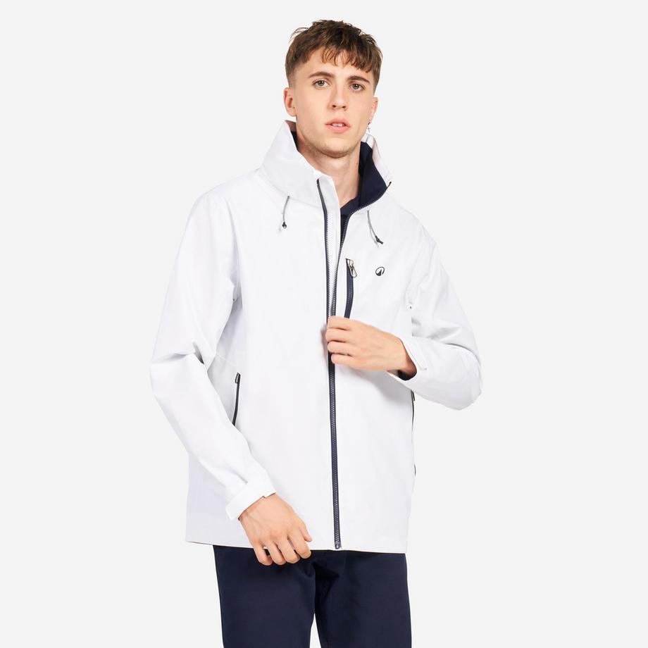 DECATHLON  Veste de voile imperméable coupe vent Homme - Sailing 500 blanc 