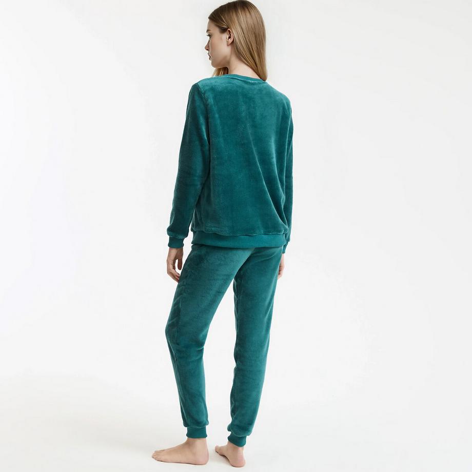 SO'HOME Fleece Schlafanzug mit Schriftzug  