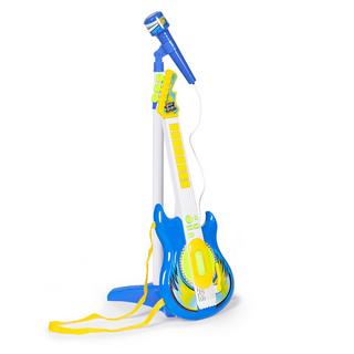Pricenet  Set pied de micro guitare électrique pour enfant mp3 - bleu 