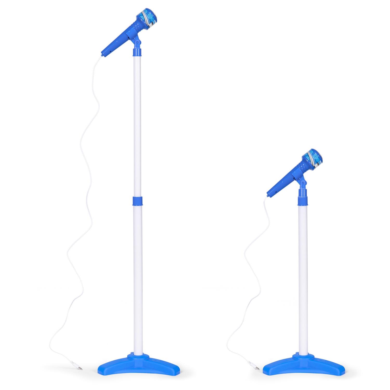 Pricenet  Set pied de micro guitare électrique pour enfant mp3 - bleu 