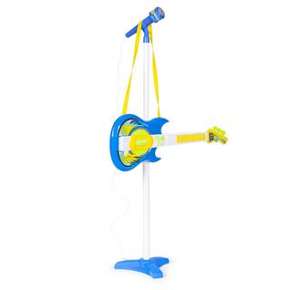Pricenet  Set pied de micro guitare électrique pour enfant mp3 - bleu 