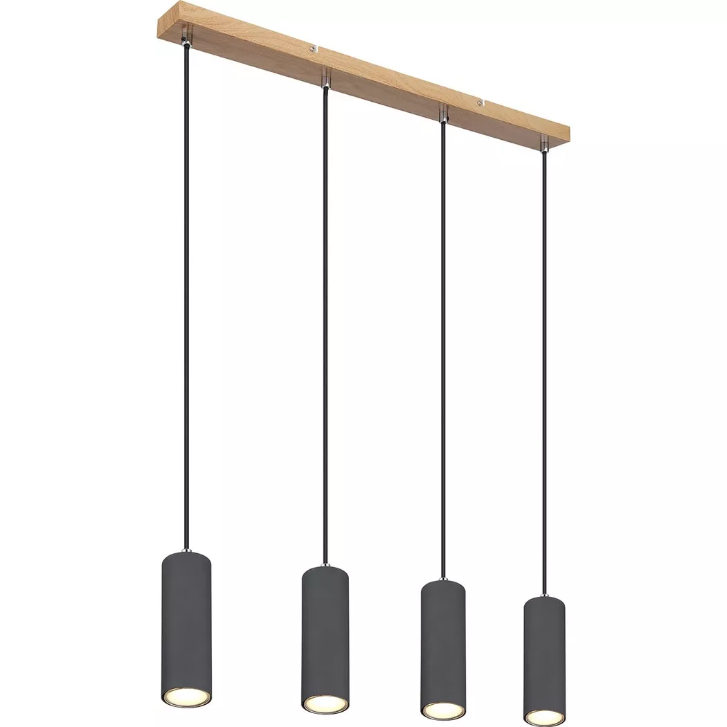 mutoni – Hängeleuchte Robby Metall Graphit dunkel 4xGU10, One Size, Grau