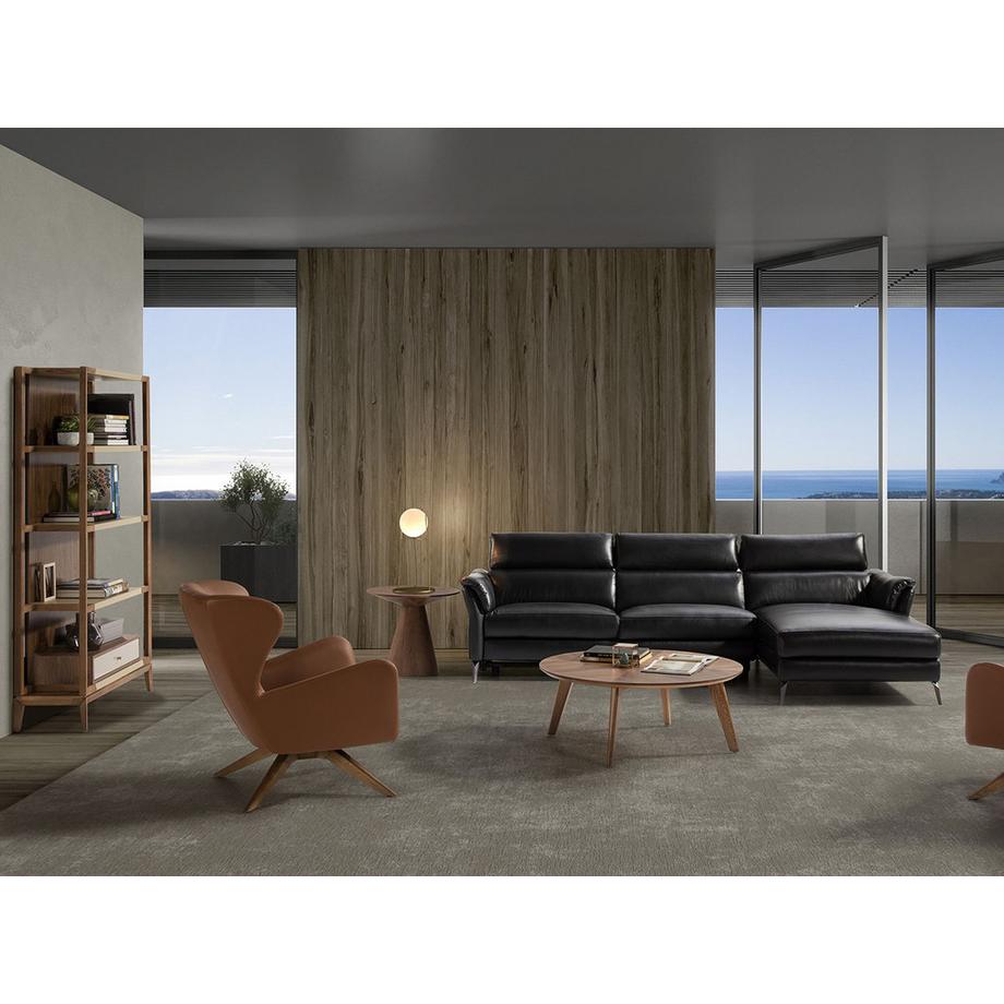 ANGEL CERDA Poltrona girevole in ecopelle marrone  