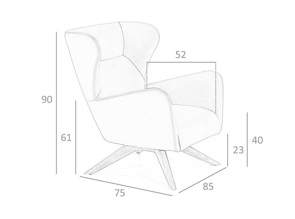 ANGEL CERDA Fauteuil pivotant en simili cuir et bois  