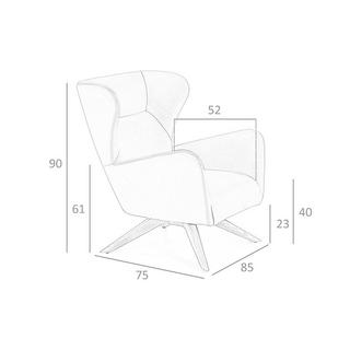 ANGEL CERDA Fauteuil pivotant en simili cuir et bois  