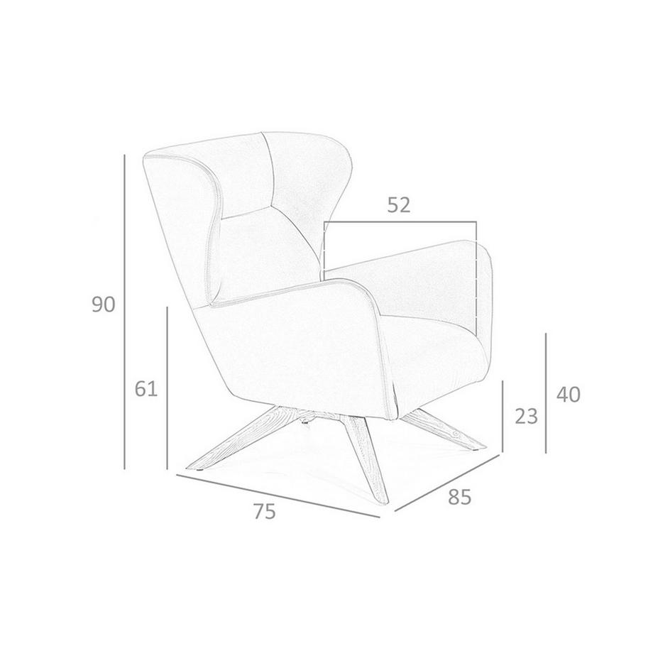 ANGEL CERDA Poltrona girevole in ecopelle marrone  