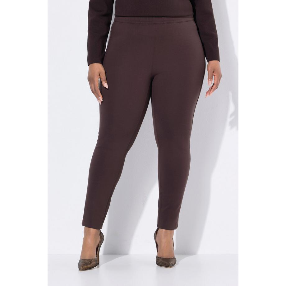 Ulla Popken Sienna Pantaloni Punto Vestibilità Slim Vita Elastica  