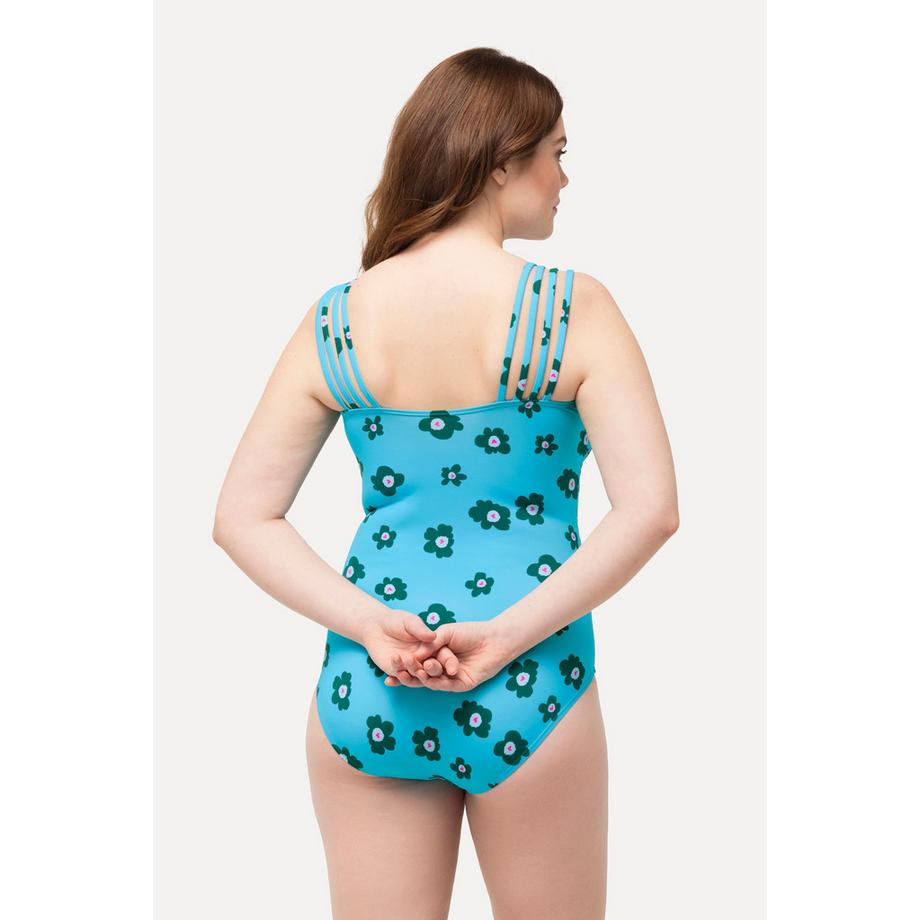 Ulla Popken Maillot de bain à mélange d'imprimés bonnets souples  