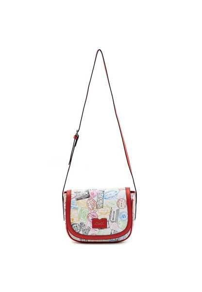 Image of Shoulder Bag W/flap Lenny Collection No Borders Alv By Alviero Martini Handtasche Damen Weiss Bunt ONE SIZE
