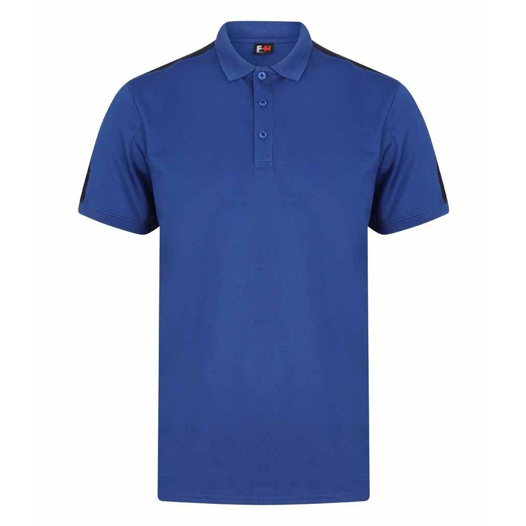 Image of Contrast Panel-pique-polo-hemd Damen Blau XL