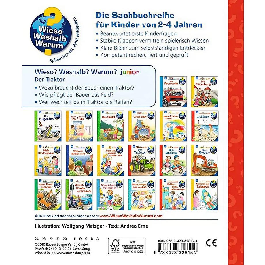 Wieso? Weshalb? Warum? junior, Band 34: Der Traktor Erne, Andrea; Metzger, Wolfgang (Illustrationen) Couverture rigide 