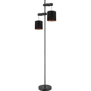 mutoni Lampadaire Clarke métal noir 2xE27  