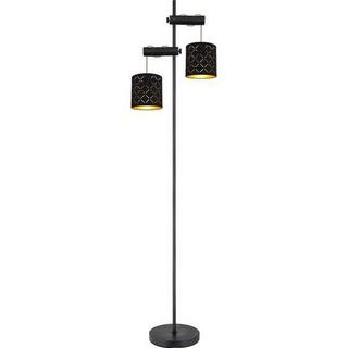 mutoni Lampadaire Clarke métal noir 2xE27  