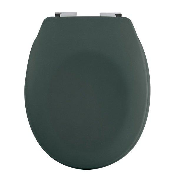 Image of spirella Toilettensitz Duroplast NEELA Matt Dunkelgrün - Scharniere aus verchromtem ABS