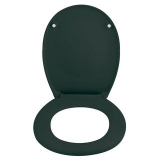 spirella Toilettensitz Duroplast NEELA Matt Dunkelgrün - Scharniere aus verchromtem ABS  