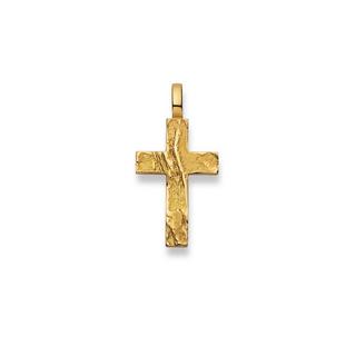 MUAU Schmuck  Anhänger Kreuz Gelbgold 750, 31x16mm 