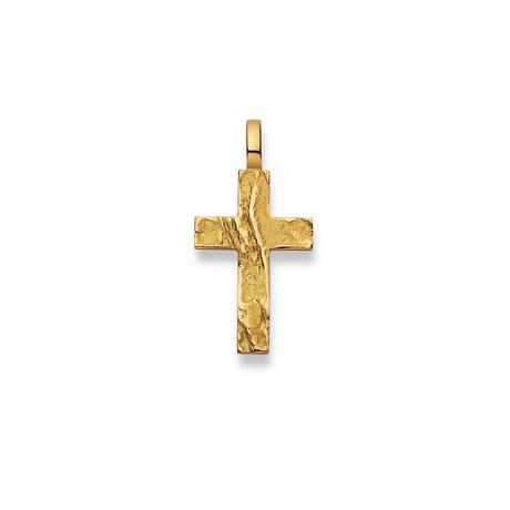 MUAU Schmuck  Pendentif croix en or jaune 750, 31x16mm 