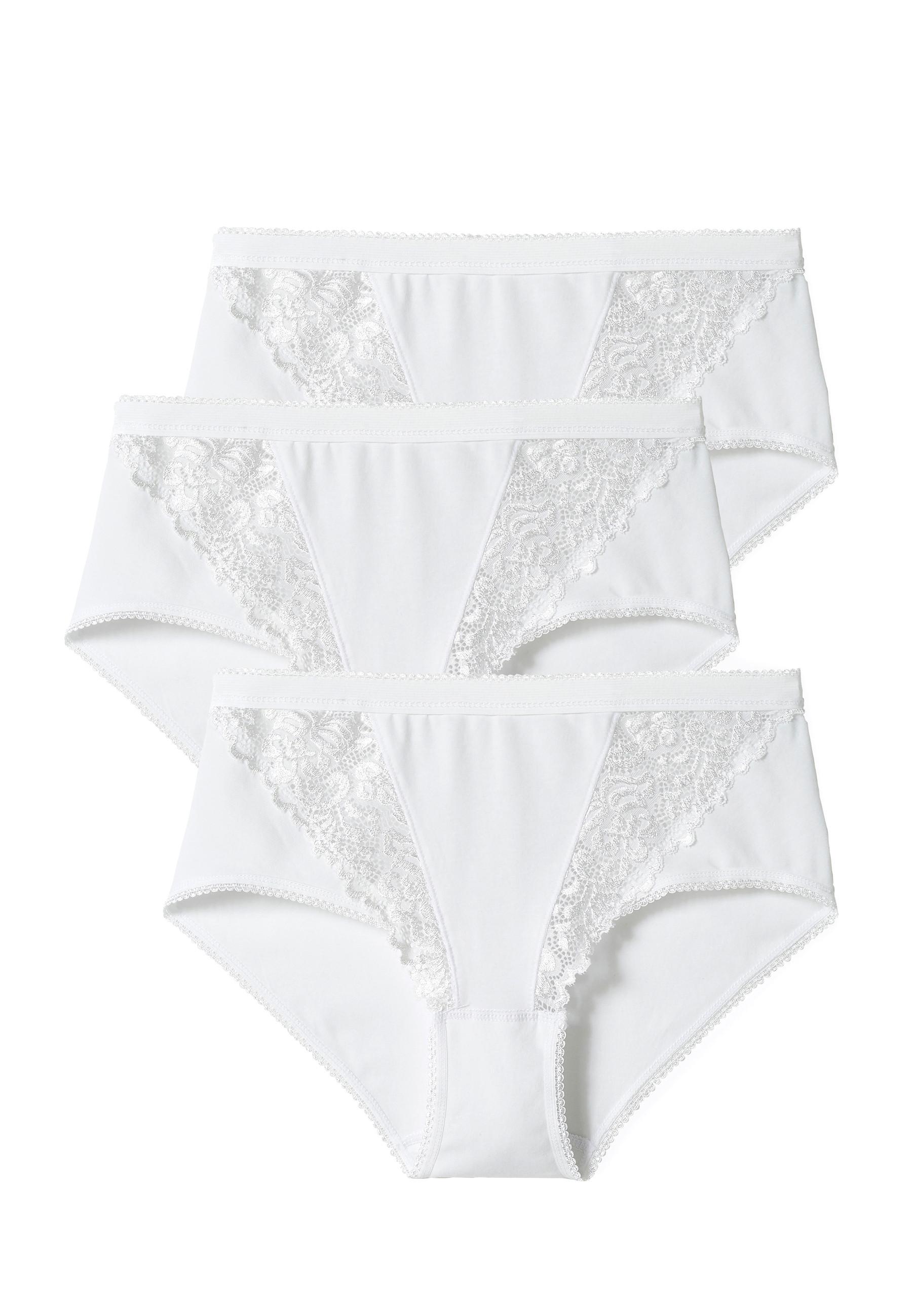 Image of 3er-pack Midi-slips Aus Dehnbarer Baumwolle. Damen Weiss 38/40