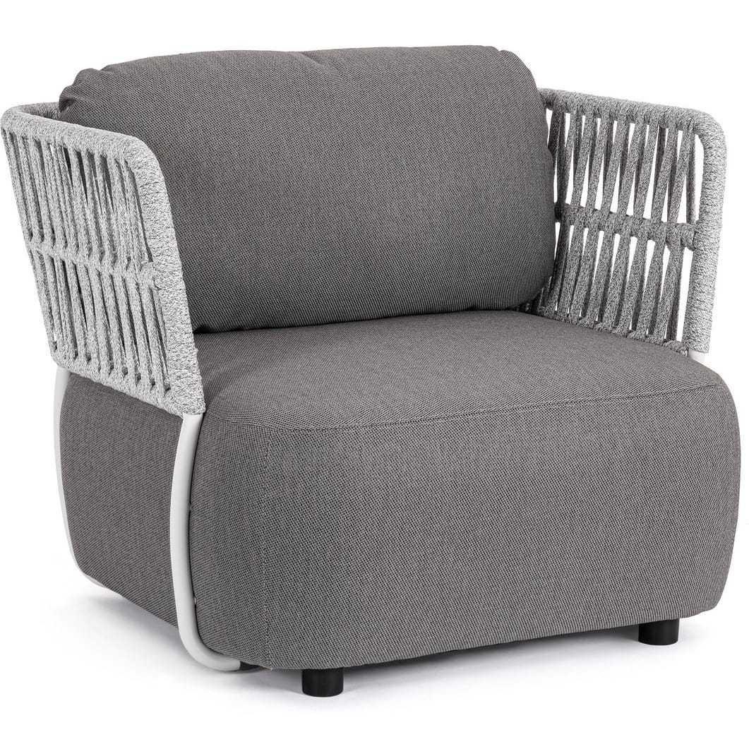 mutoni Fauteuil de jardin Palmer blanc-gris  