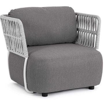 Fauteuil de jardin Palmer blanc-gris