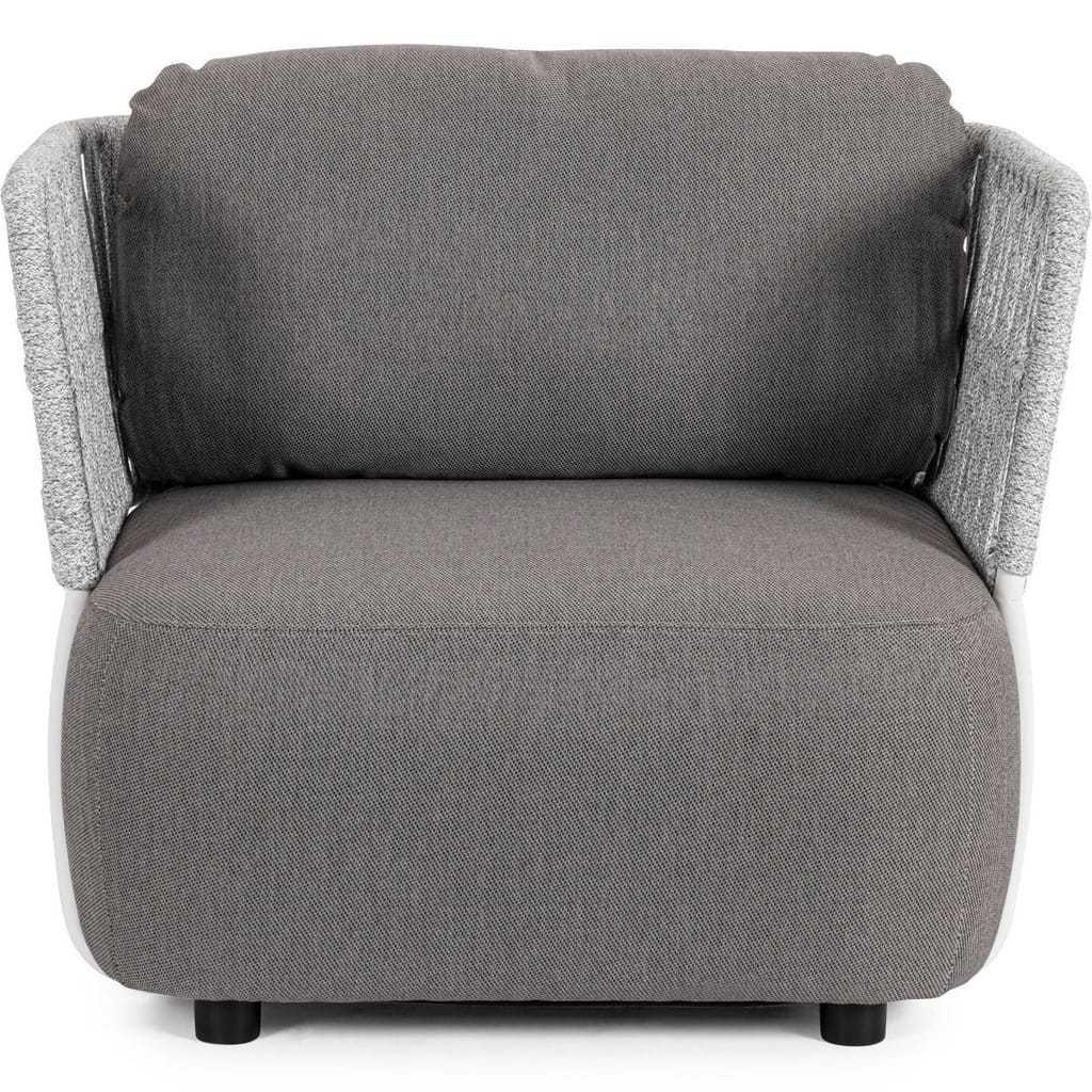 mutoni Fauteuil de jardin Palmer blanc-gris  