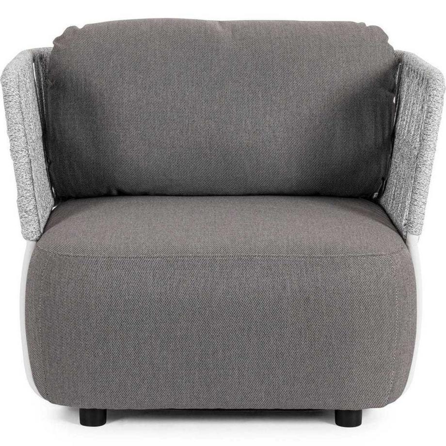 mutoni Fauteuil de jardin Palmer blanc-gris  