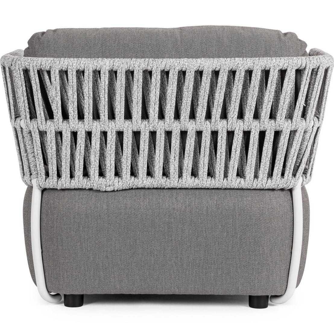 mutoni Fauteuil de jardin Palmer blanc-gris  