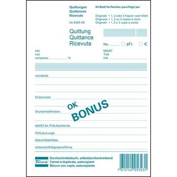 FAVORIT Quittungen D/F/I A5 8395OK weiss 84 Blatt