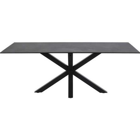 mutoni Table à manger Triple-X en vitrocéramique noire 200x100  