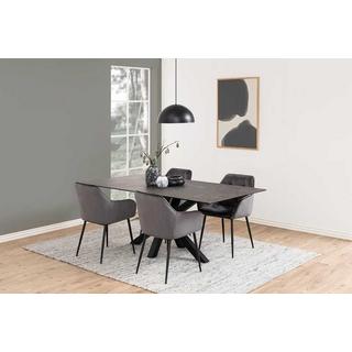 mutoni Tavolo da pranzo Triple-X in vetroceramica nero 200x100  