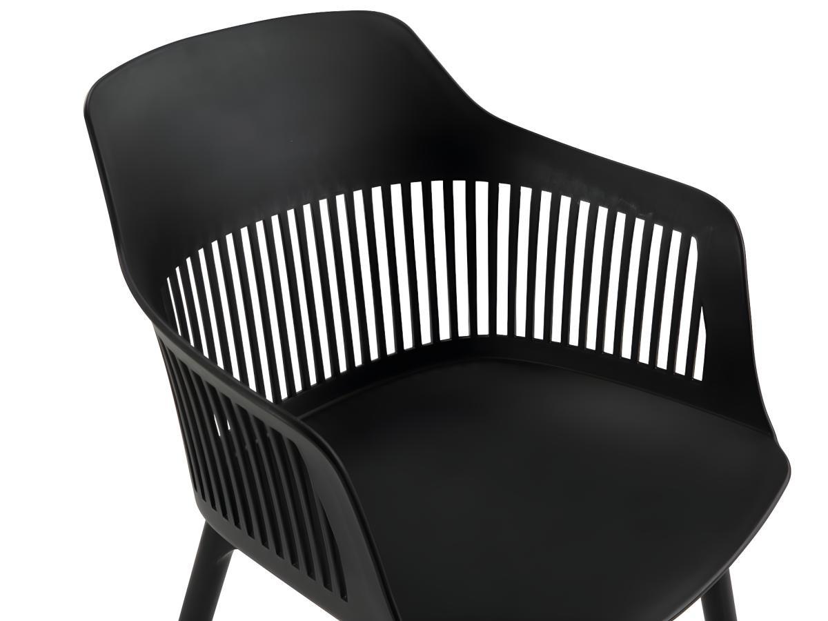 Vente-unique Lotto di 2 poltrone da giardino in Polipropilene Nero SOHO  