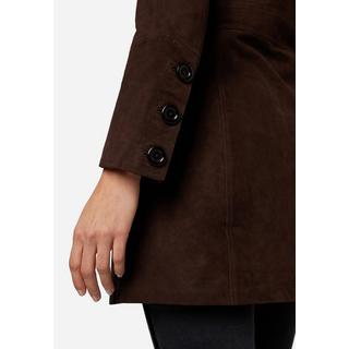 RICANO  Manteau en cuir  Lucy, avec boutons et col réversible 