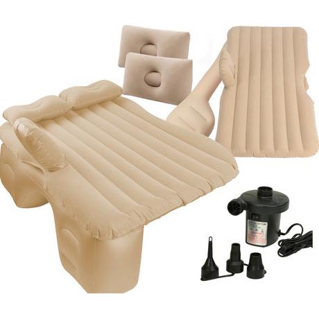 B2X Materasso per lettino auto gonfiabile + pompa beige  